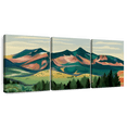 thumbnail image 1 of Elephant Stock Mountain Wall Art - Horizontal Multi Panel Canvas - Living Room Wall Decor - Nature Multi Panel - Teal And Green Decor - 56" x 27", 1 of 8