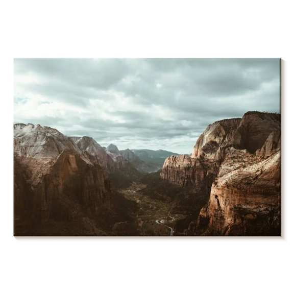 Elephant Stock Mountains Against Sky Wall Art - Horizontal Canvas Wall Art - Living Room Wall Decor - Nature Canvas - Blue And Brown Decor - 36" x 24"