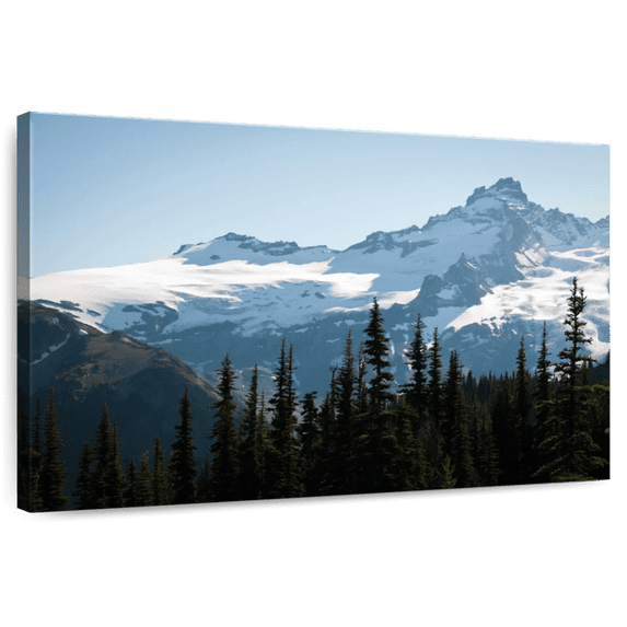 Elephant Stock Mt. Rainier Summit Wall Art - Horizontal Canvas Wall Art - Living Room Wall Decor - Nature Canvas - Blue And Black Decor - 12" x 8"