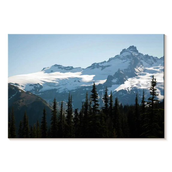 Elephant Stock Mt. Rainier Summit Wall Art - Horizontal Canvas Wall Art - Living Room Wall Decor - Nature Canvas - Blue And Black Decor - 39" x 26"