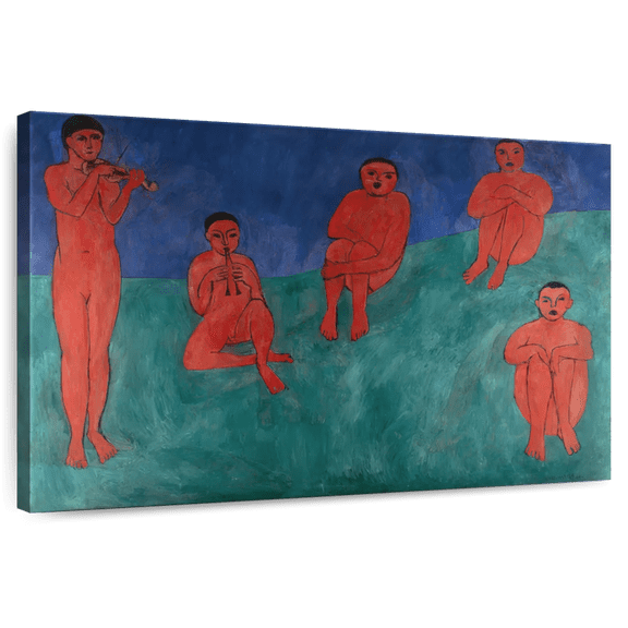 Elephant Stock Music 1910 Wall Art - Horizontal Canvas Wall Art - Living Room Wall Decor - Music Canvas - Red And Teal Decor By Henri Matisse - 12" x 8"