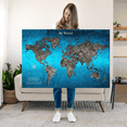 thumbnail image 1 of Elephant Stock My World Push Pin Travel Map Iii Wall Art - Map Canvas Art - 51" x 34", 1 of 8