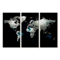 thumbnail image 1 of Elephant Stock Mysterious World Map Wall Art - Horizontal Multi Panel Canvas - Living Room Wall Decor - Map Multi Panel - Black And Blue Decor - 23" x 14", 1 of 4