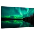 thumbnail image 1 of Elephant Stock Mystic Aurora Wall Art - Horizontal Canvas Wall Art - Living Room Wall Decor - Nature Canvas - Teal And Black Decor - 36" x 24", 1 of 8