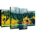 thumbnail image 1 of Elephant Stock - Na Pali Sunshine Wall Art - Horizontal Multi Panel - 4 Piece Living Room Wall Decor - Photography Beach Canvas Print - Green and Blue Decor - 24" x 14", 1 of 5