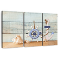 thumbnail image 1 of Elephant Stock Nautical Themed Wall Art - Horizontal Multi Panel Canvas - Living Room Wall Decor - Nautical Multi Panel - Beige And Brown Decor - 50" x 32", 1 of 8