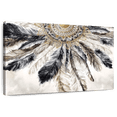 thumbnail image 1 of Elephant Stock Necklace Of Feathers Iii Wall Art - Horizontal Canvas Wall Art - Living Room Wall Decor - Our America Canvas - Brown And Gray Decor By Eva Watts - 36" x 24", 1 of 2