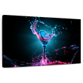 thumbnail image 1 of Elephant Stock Neon Cocktail Wall Art - Horizontal Canvas Wall Art - Living Room Wall Decor - Food And Drink Canvas - Teal And Black Decor - 12" x 8", 1 of 8