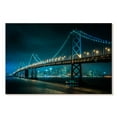 thumbnail image 1 of Elephant Stock Neon Golden Gate Sf Wall Art - Horizontal Canvas Wall Art - Living Room Wall Decor - Architecture Canvas - Teal And Black Decor - 12" x 8", 1 of 4