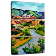thumbnail image 1 of Elephant Stock New Mexico Landscape Wall Art - Vertical Multi Panel Canvas - Living Room Wall Decor - Places Multi Panel - Teal And Green Decor By Maxine Shore - 42" x 65", 1 of 2