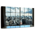 thumbnail image 1 of Elephant Stock New York City Window Wall Art - Horizontal Canvas Wall Art - Living Room Wall Decor - City Canvas - Black And Beige Decor - 12" x 8", 1 of 8