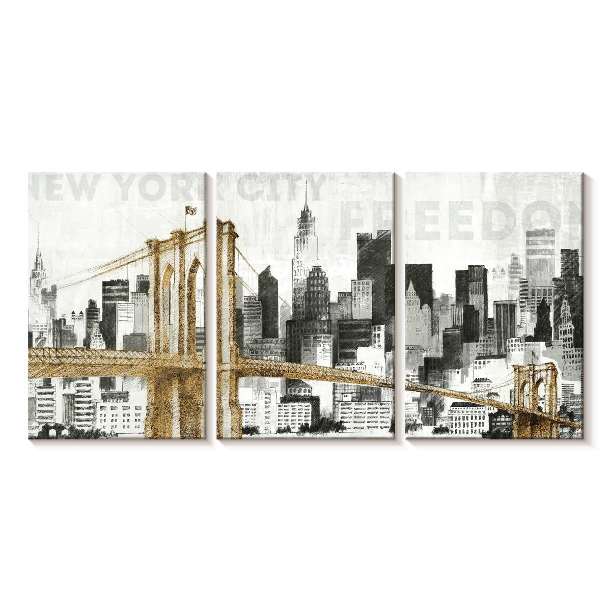 Elephant Stock New York Skyline I Wall Art - Horizontal Multi Panel ...