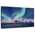 thumbnail image 1 of Elephant Stock Norwegian Peaks Aurora Wall Art - Horizontal Canvas Wall Art - Living Room Wall Decor - Nature Canvas - Blue And Green Decor - 12" x 8", 1 of 8