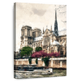 thumbnail image 1 of Elephant Stock Notre Dame River Wall Art - Vertical Canvas Wall Art - Living Room Wall Decor - Places Canvas - Beige And Brown Decor By Philippe Hugonnard - 20" x 30", 1 of 4