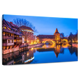thumbnail image 1 of Elephant Stock Nuremberg Glow Wall Art - Horizontal Canvas Wall Art - Living Room Wall Decor - Places Canvas - Blue And Orange Decor - 12" x 8", 1 of 8