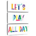 thumbnail image 1 of Elephant Stock Nursery Play All Day Wall Art - Vertical Multi Panel Canvas - Kids Room Wall Decor - Kids And Nursery Multi Panel - White And Blue Decor - 20" x 32", 1 of 8