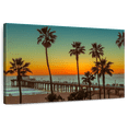 thumbnail image 1 of Elephant Stock Ny Beach Pier Wall Art - Horizontal Canvas Wall Art - Living Room Wall Decor - Nautical Canvas - Orange And Teal Decor - 12" x 8", 1 of 8