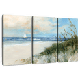 thumbnail image 1 of Elephant Stock Oak Island Sunrise Wall Art - Horizontal Multi Panel Canvas - Living Room Wall Decor - Beach Multi Panel - Blue And Beige Decor By Sally Swatland - 50" x 32", 1 of 8