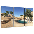 thumbnail image 1 of Elephant Stock Oasis In The Desert Wall Art - Horizontal Multi Panel Canvas - Living Room Wall Decor - Nature Multi Panel - Brown And Teal Decor - 65" x 42", 1 of 8