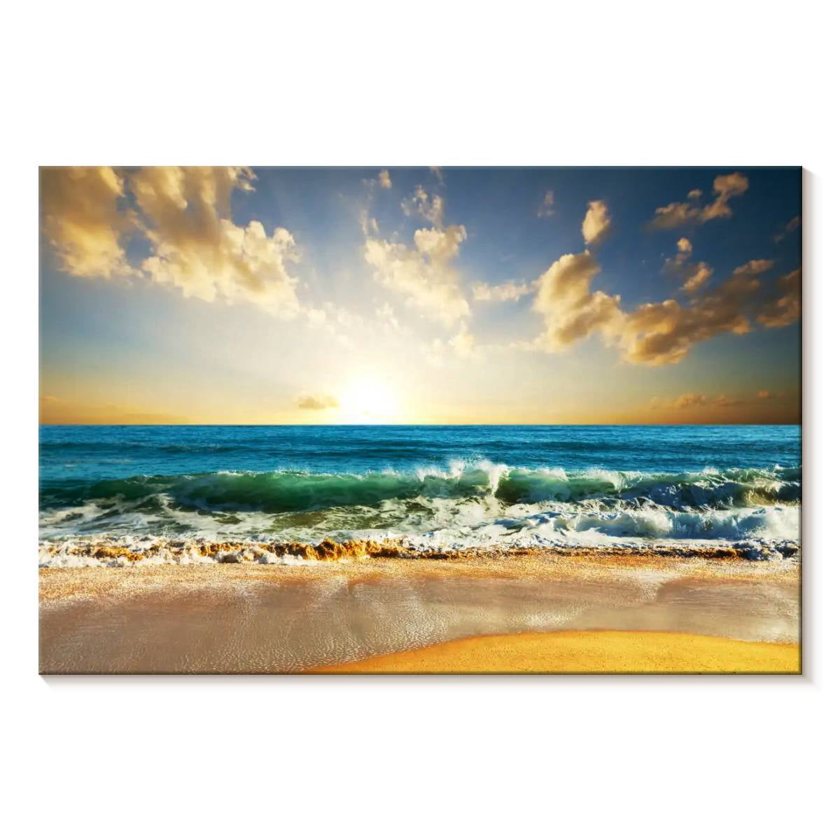 Elephant Stock Ocean Beach Sunset Wall Art - Horizontal Canvas Wall Art ...