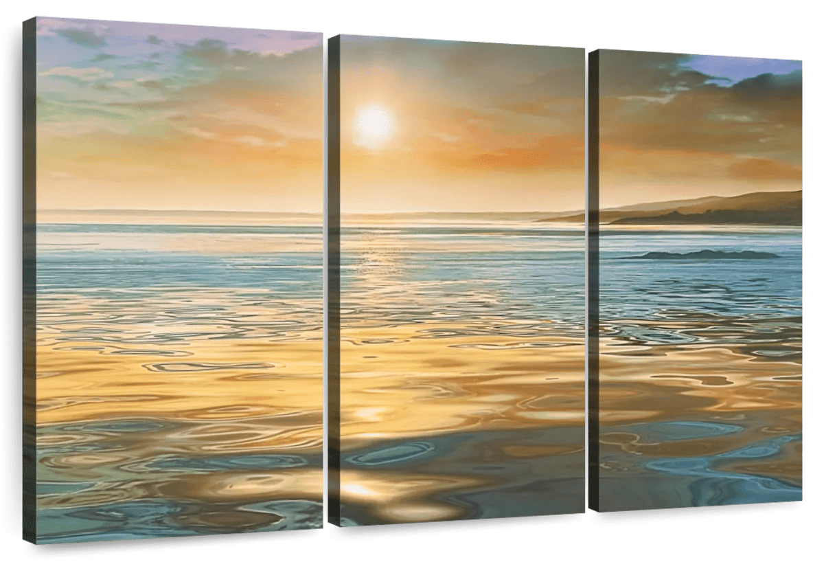 Elephant Stock Ocean Evening Calm Wall Art - Horizontal Multi Panel ...