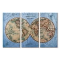 thumbnail image 1 of Elephant Stock Ocean Hemispheres Map Wall Art - Horizontal Multi Panel Canvas - Living Room Wall Decor - Map Multi Panel - Beige And Blue Decor - 23" x 14", 1 of 4
