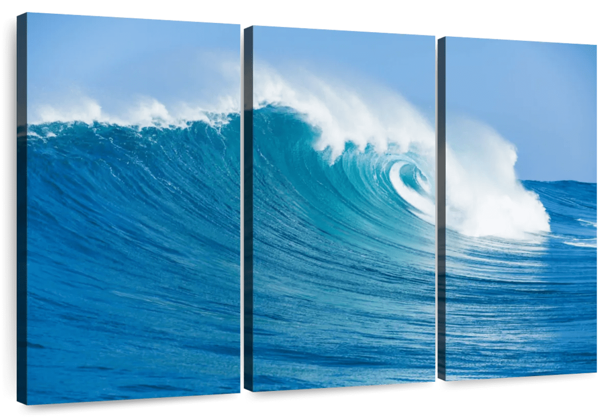 Elephant Stock Ocean Wave Break Wall Art - Horizontal Multi Panel ...