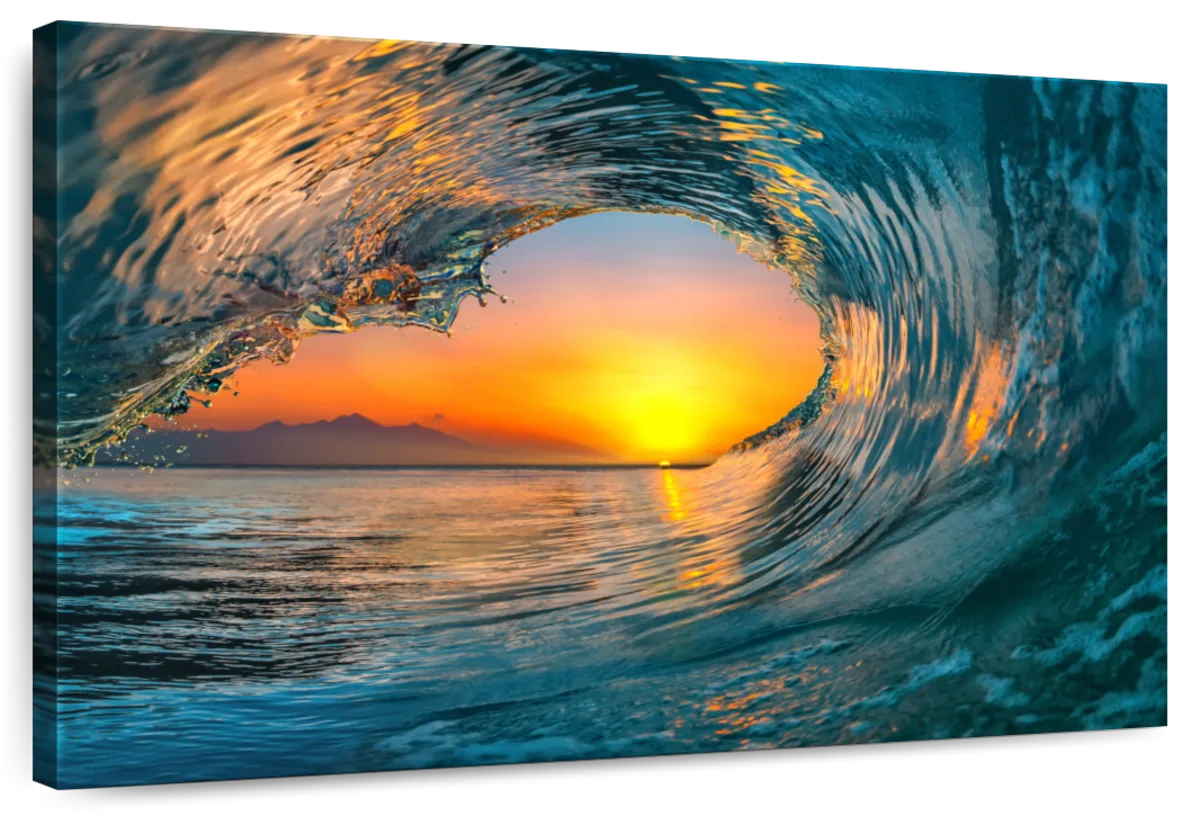 Elephant Stock Ocean Wave Curl Wall Art - Beach Canvas Canvas - 51