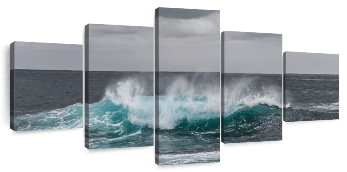 Elephant Stock Ocean Wave Pop Wall Art - Horizontal Multi Panel Canvas ...