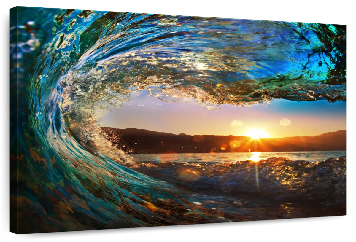 Elephant Stock Ocean Wave Wall Art - Horizontal Canvas Wall Art ...