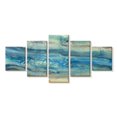 thumbnail image 1 of Elephant Stock Ocean Waves Wall Art - Horizontal Multi Panel Canvas - Living Room Wall Decor - Abstract Multi Panel - Blue And Gray Decor By Albena Hristova - 92" x 42", 1 of 4