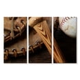 thumbnail image 1 of Elephant Stock Old Baseball Stuff Wall Art - Horizontal Multi Panel Canvas - Living Room Wall Decor - Sports Multi Panel - Brown And White Decor - 23" x 14", 1 of 4