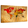 thumbnail image 1 of Elephant Stock Old Compass World Map Wall Art - Horizontal Canvas Wall Art - Living Room Wall Decor - Map Canvas - Orange And Yellow Decor - 51" x 34", 1 of 8