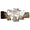 thumbnail image 1 of Elephant Stock Old Grunge World Map Wall Art - Horizontal Multi Panel Canvas - Living Room Wall Decor - Map Multi Panel - Gray And Brown Decor - 74" x 34", 1 of 8