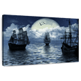 thumbnail image 1 of Elephant Stock Old Sailing Boat Wall Art - Horizontal Canvas Wall Art - Living Room Wall Decor - Nautical Canvas - Black And Purple Decor - 48" x 32", 1 of 8