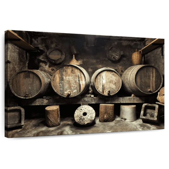 Elephant Stock Old Wine Cellar Wall Art - Architecture Canvas Canvas - 39" x 26"