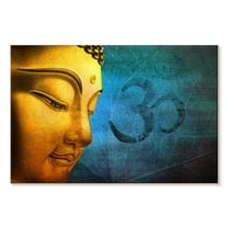 Elephant Stock Om Noble Buddha Wall Art - Horizontal Canvas Wall Art - Living Room Wall Decor - People Canvas - Orange And Teal Decor - 12" x 8"