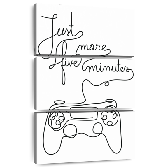 Elephant Stock One Line Gamer Quote Wall Art - Vertical Multi Panel Canvas - Living Room Wall Decor - Hobbies And Lifestyle Multi Panel - White And Black Decor - 20" x 32"
