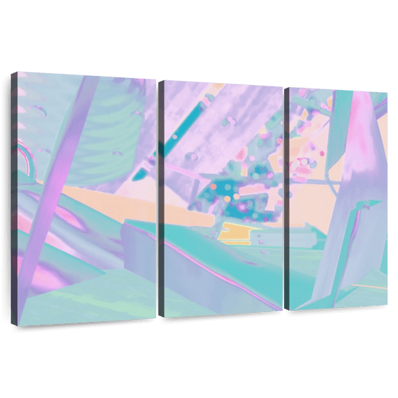 Elephant Stock One Week Push Iv Wall Art - Horizontal Multi Panel Canvas - Living Room Wall Decor - Abstract Multi Panel - Purple And Beige Decor By Henry Hu - 33" x 20"