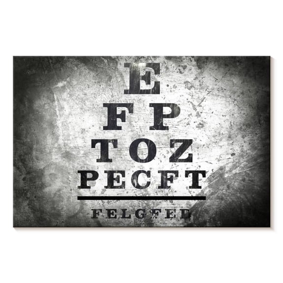 Elephant Stock Optometry Test Wall Art - Horizontal Canvas Wall Art - Living Room Wall Decor - Profession Canvas - White And Gray Decor - 30" x 20"