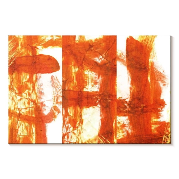 Elephant Stock Orange Abstract Wall Art - Horizontal Canvas Wall Art - Living Room Wall Decor - Abstract Canvas - Orange And White Decor - 12" x 8"