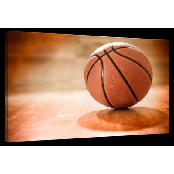 Elephant Stock Orange Basketball Wall Art - Horizontal Canvas Wall Art - Living Room Wall Decor - Photography Sports Canvas - Brown And Beige Decor - 12" x 8"