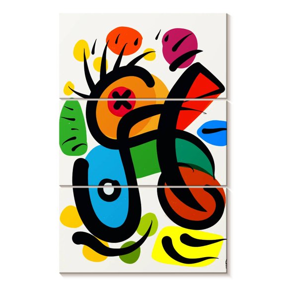 Elephant Stock Organic Abstract Shapes Wall Art - Vertical Multi Panel Canvas - Living Room Wall Decor - Abstract Multi Panel - Black And White Decor By Emmanuel Signorino - 36" x 57"