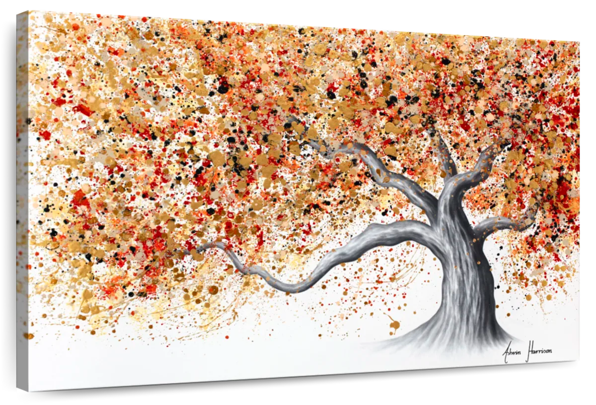 Elephant Stock Oriental Prosperity Tree Wall Art Horizontal Canvas