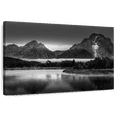 thumbnail image 1 of Elephant Stock Oxbow Bend Bw Wall Art - Horizontal Canvas Wall Art - Living Room Wall Decor - Nature Canvas - Black And White Decor - 24" x 16", 1 of 8