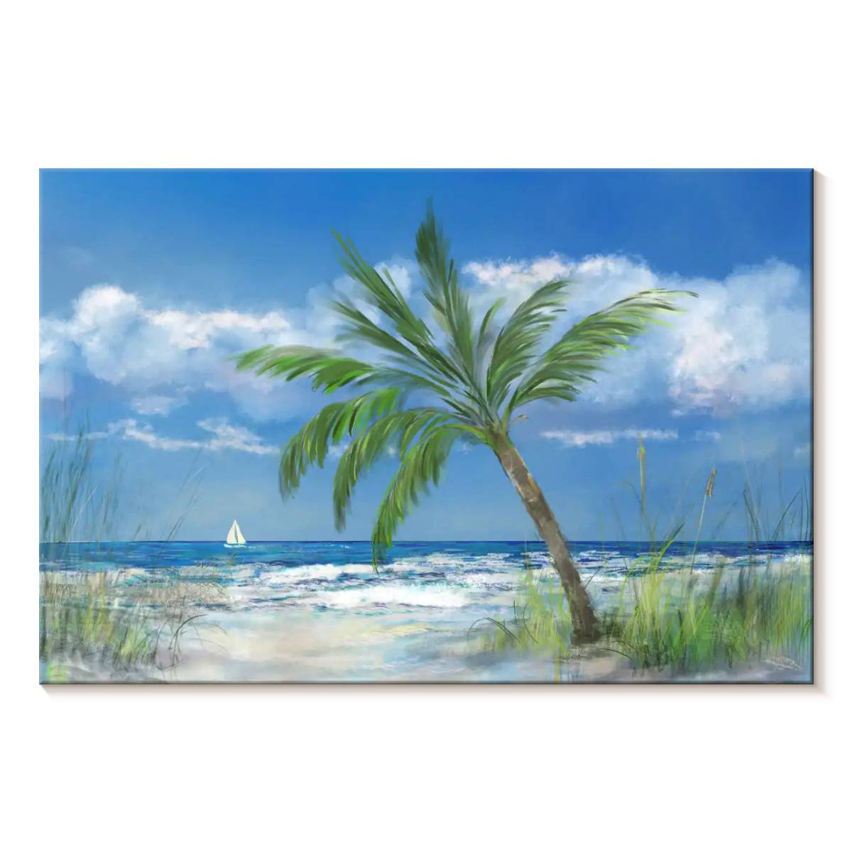 Elephant Stock Palm Tree Paradise Wall Art - Horizontal Canvas Wall Art ...