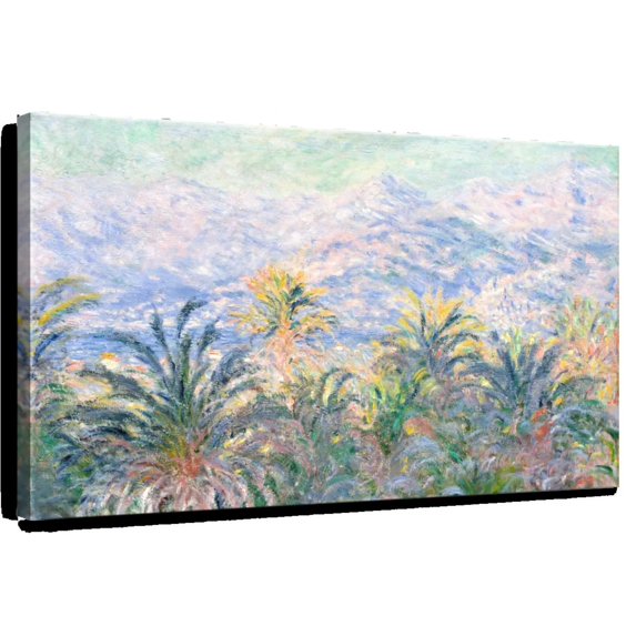 Elephant Stock Palm Trees At Bordighera 1884 Wall Art - Horizontal Canvas Wall Art - Living Room Wall Decor - Nature Canvas - Gray And Pink Decor By Claude Monet - 45" x 30"