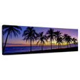 thumbnail image 1 of Elephant Stock Palm Trees Sunset Wall Art - Panoramic Canvas Wall Art - Living Room Wall Decor - Floral And Botanical Canvas - Blue And Brown Decor - 36" x 12", 1 of 8
