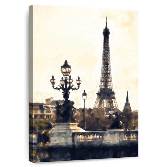 Elephant Stock Paris So Romantic Wall Art - Vertical Canvas Wall Art - Living Room Wall Decor - Places Canvas - Brown And Beige Decor By Philippe Hugonnard - 8" x 12"