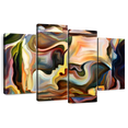thumbnail image 1 of Elephant Stock Passionate Moment Abstract Wall Art - Horizontal Multi Panel Canvas - Living Room Wall Decor - Abstract Multi Panel - Black And Brown Decor - 75" x 48", 1 of 8